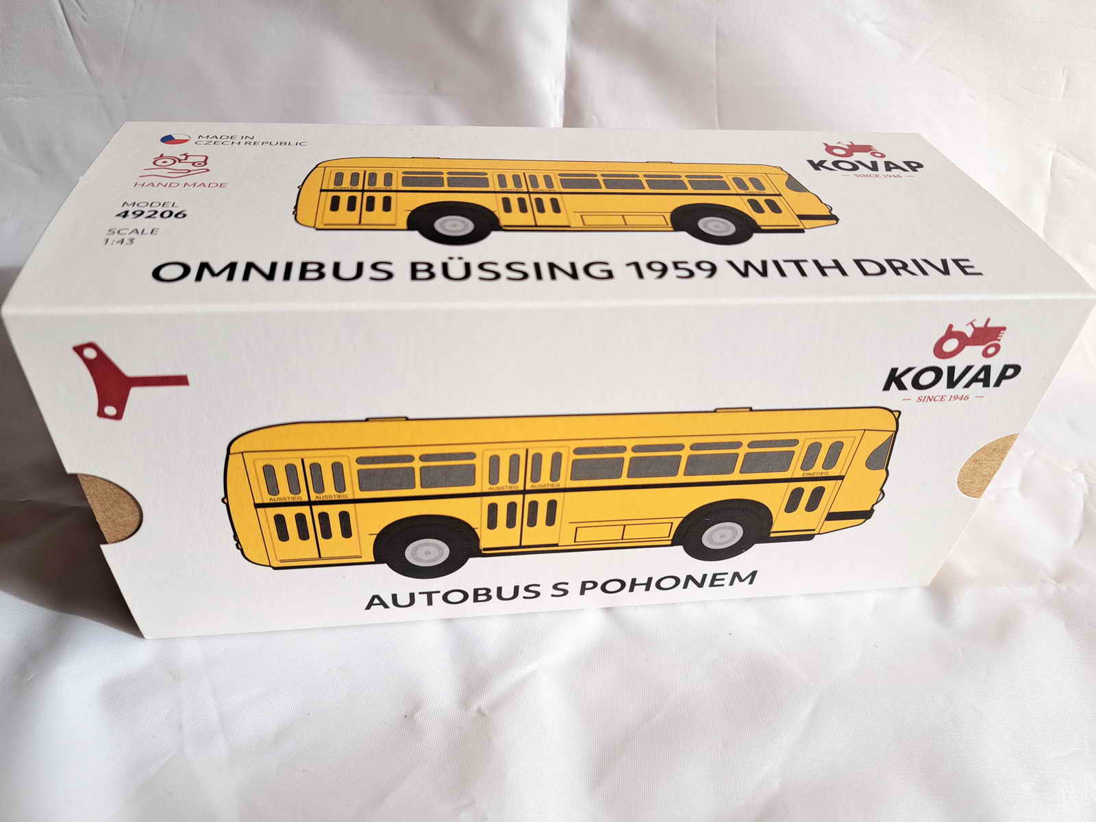 Bus Büssing 1959 mit Uhrwerk 'POST' von KOVAP - Blechspielzeug
