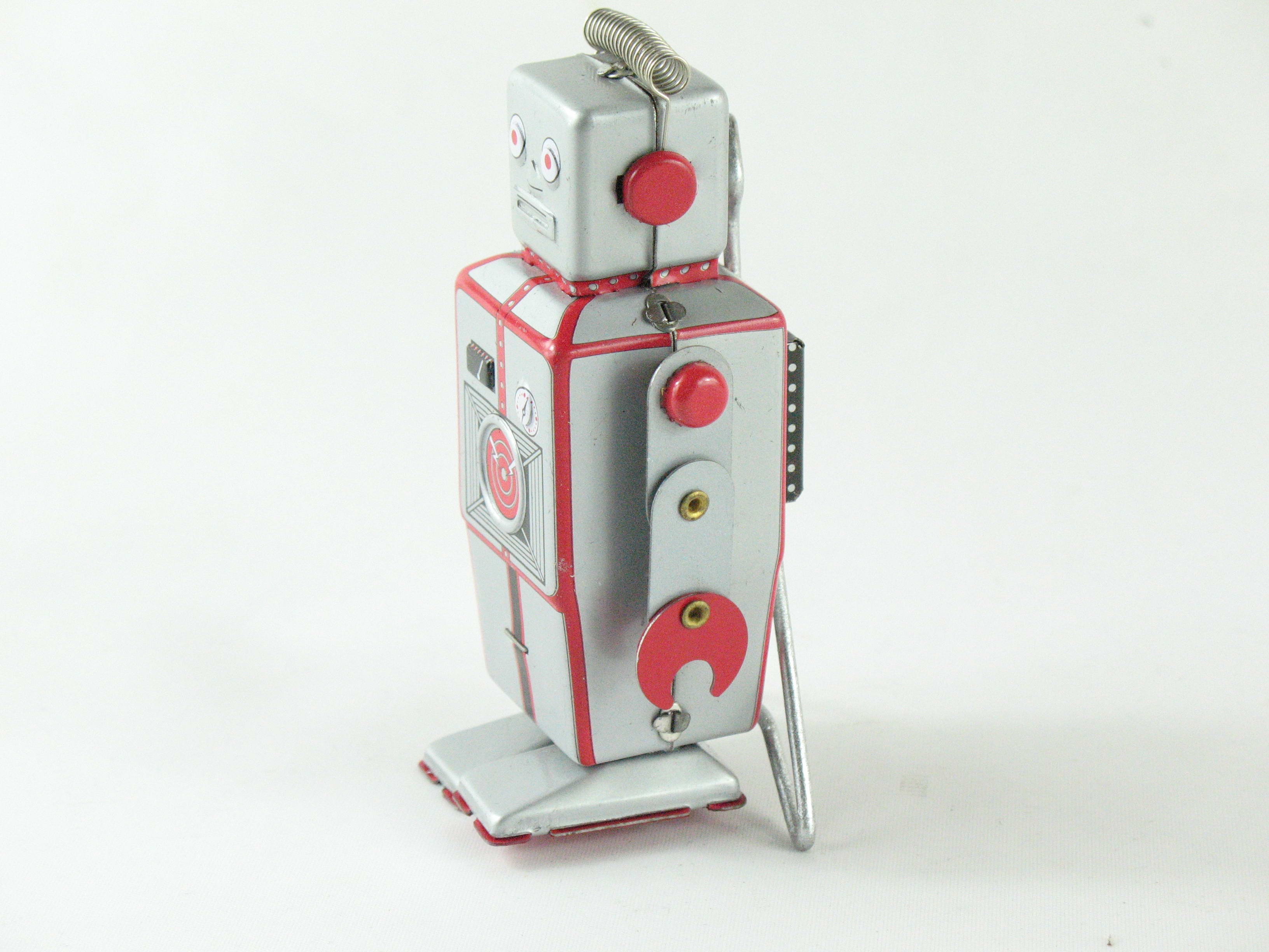 Blechspielzeug - Roboter silber mit Antenne