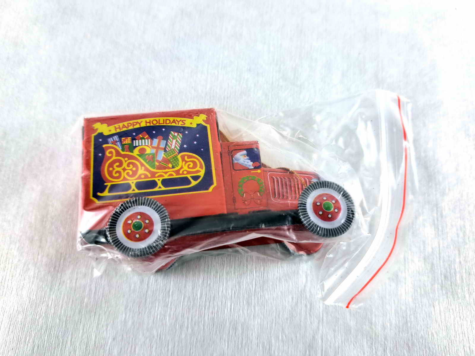Blechspielzeug - Deko Lastwagen rot, Weihnachten
