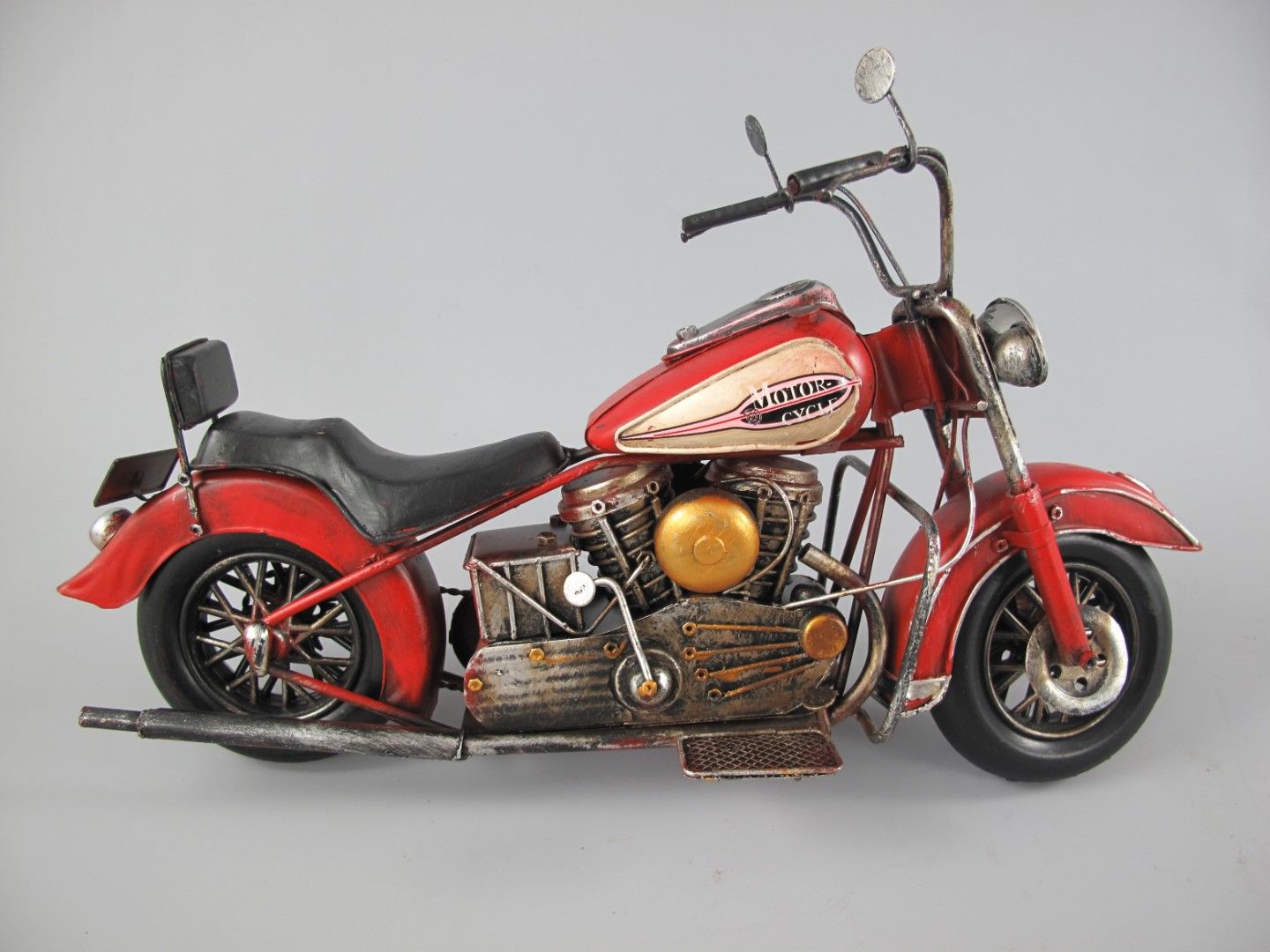 Blechmodell - Motorrad USA Oldtimer, rot, 36 cm