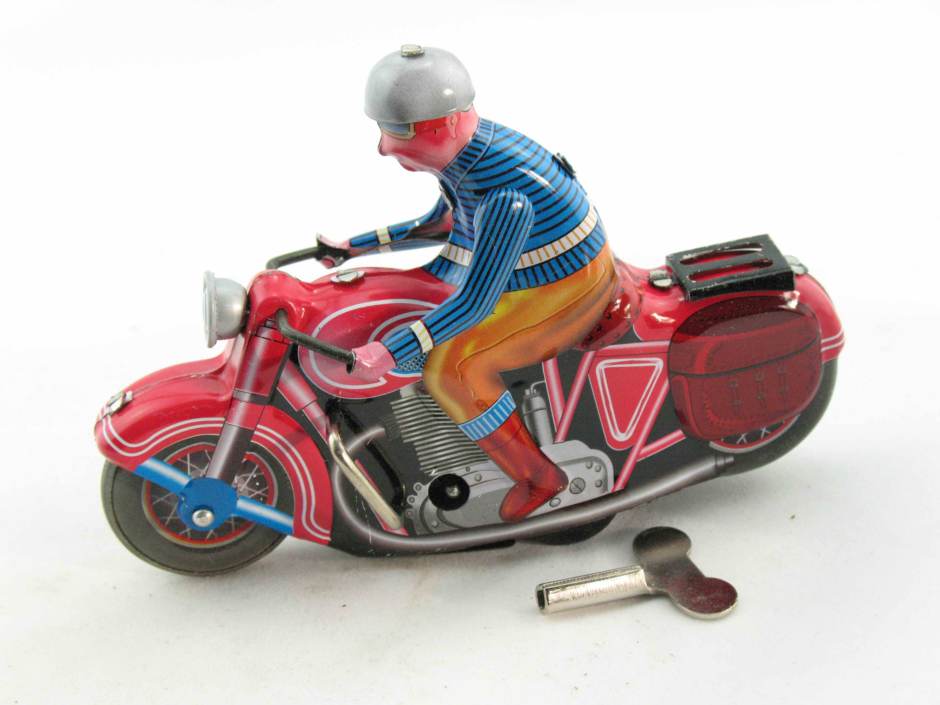 Blechspielzeug - Motorrad solo rot, TCO Nachbau