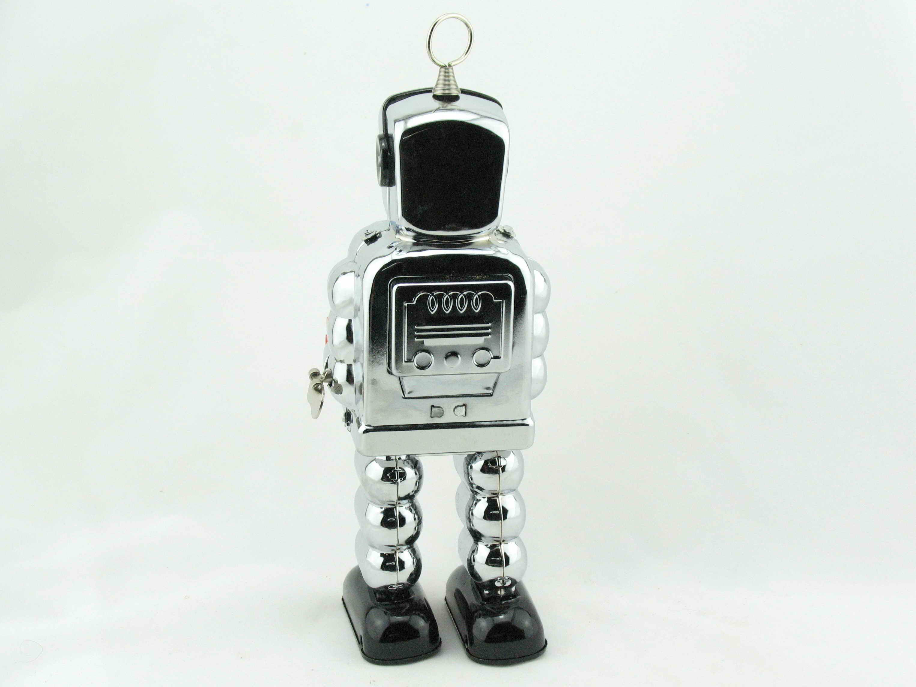Blechspielzeug - Roboter Zahnrad, High-Wheel Robot, chrom