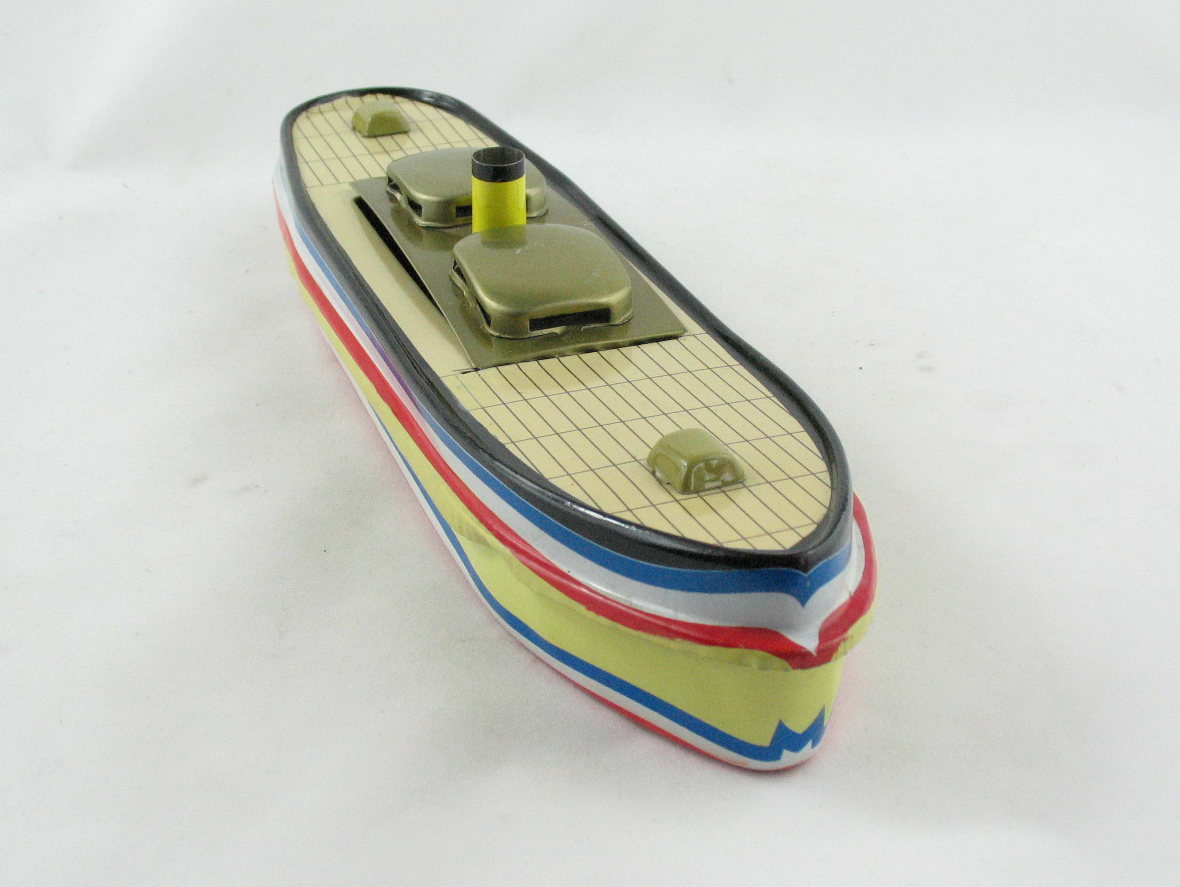 Blechspielzeug - Kerzenboot, Pop Pop Boat, Dampfboot Kanalschlepper