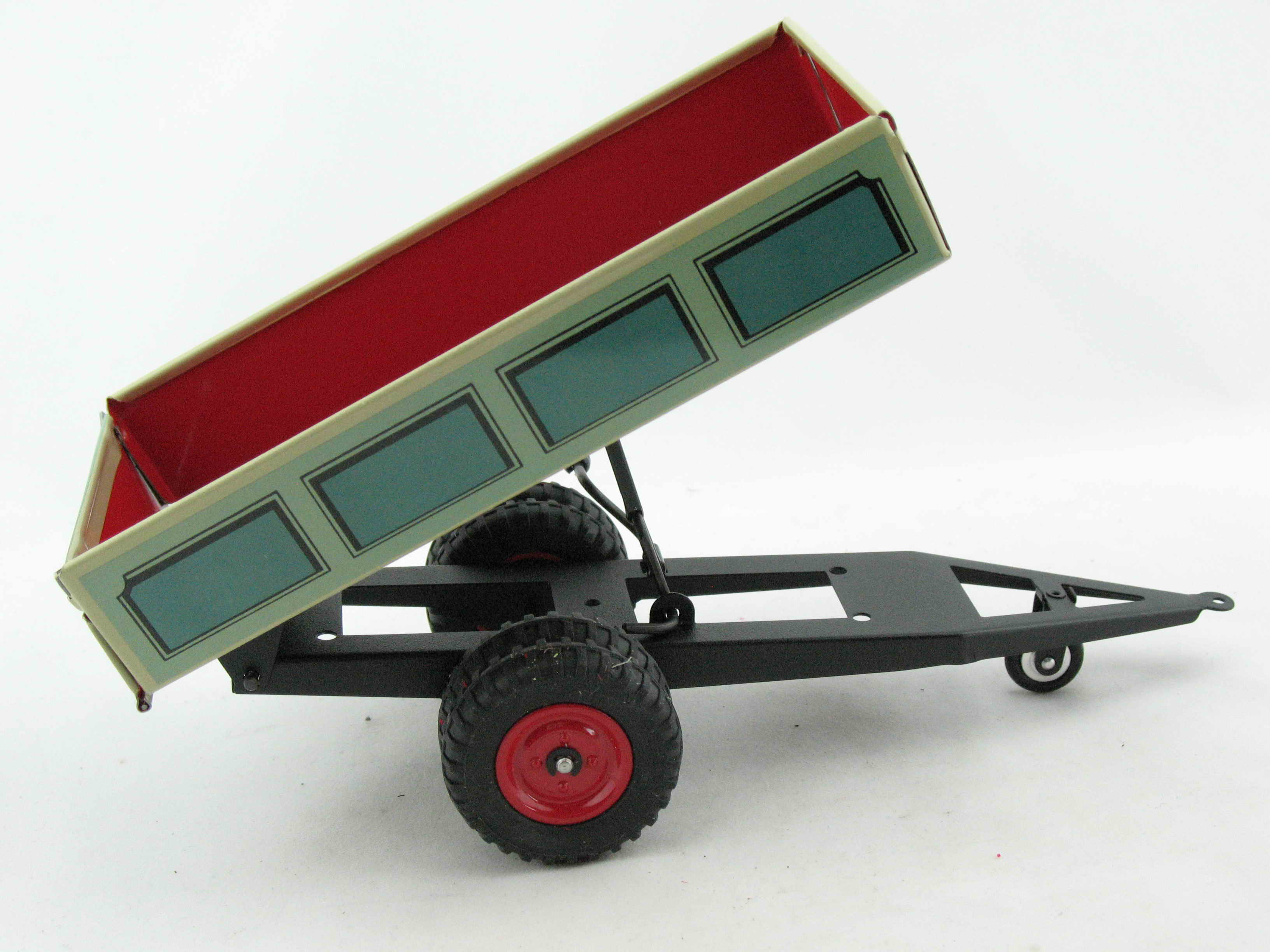 Traktor Anhänger Kipper, blau von KOVAP - Blechspielzeug