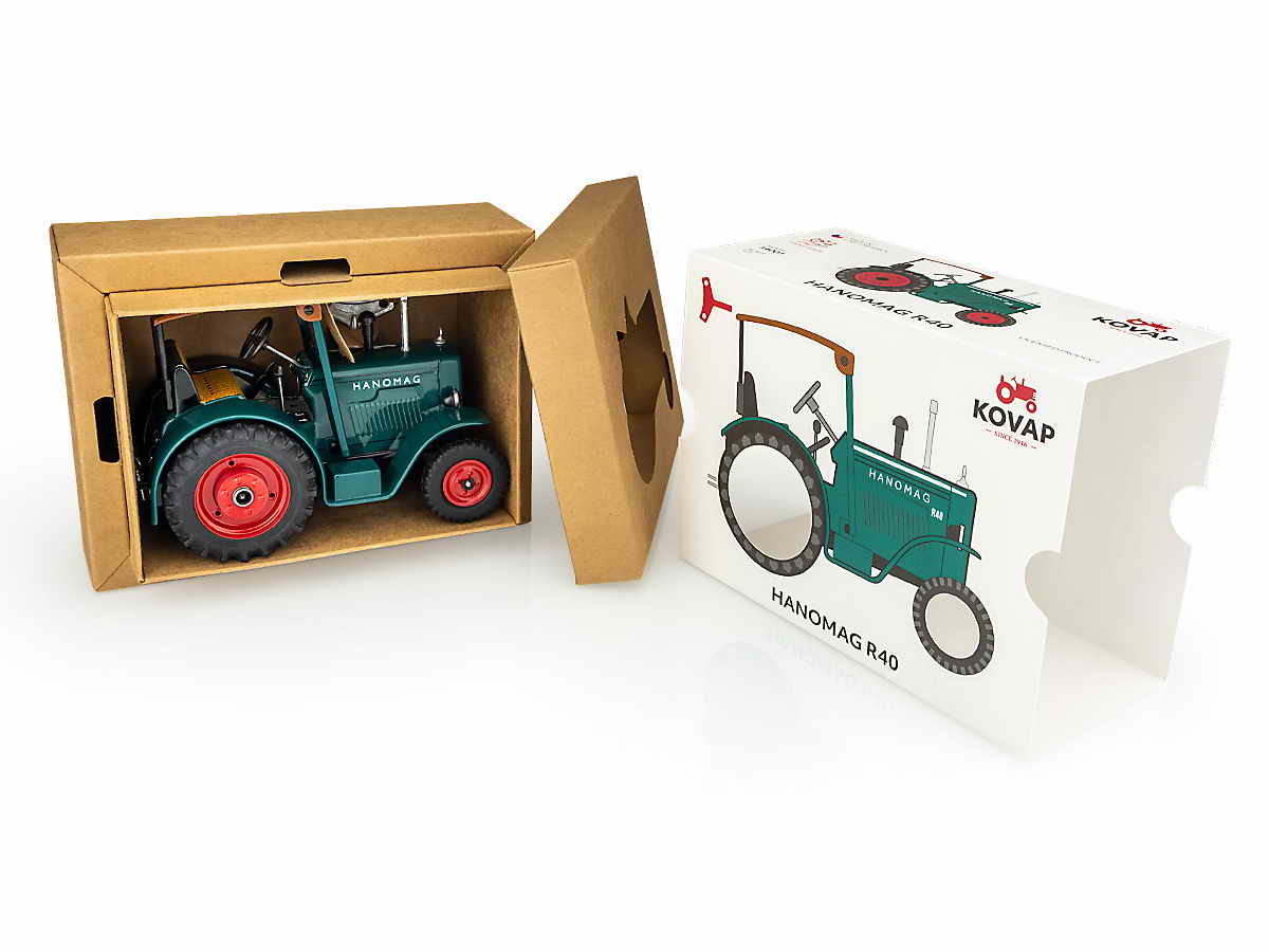 Traktor Hanomag R40, türkis, Neuheit 2015, von KOVAP - Blechspielzeug