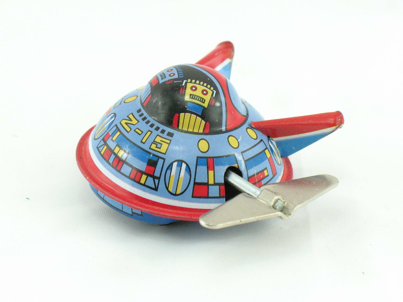 Blechspielzeug - Raumschiff/Ufo, Space Surveyor X-12, 3er Set mit Uhrwerk