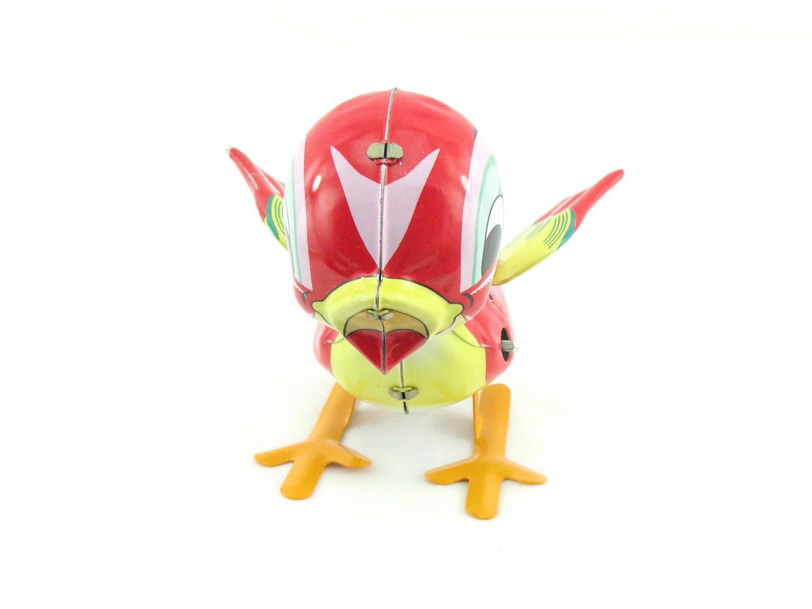 Blechspielzeug - Blechvogel rot gelb