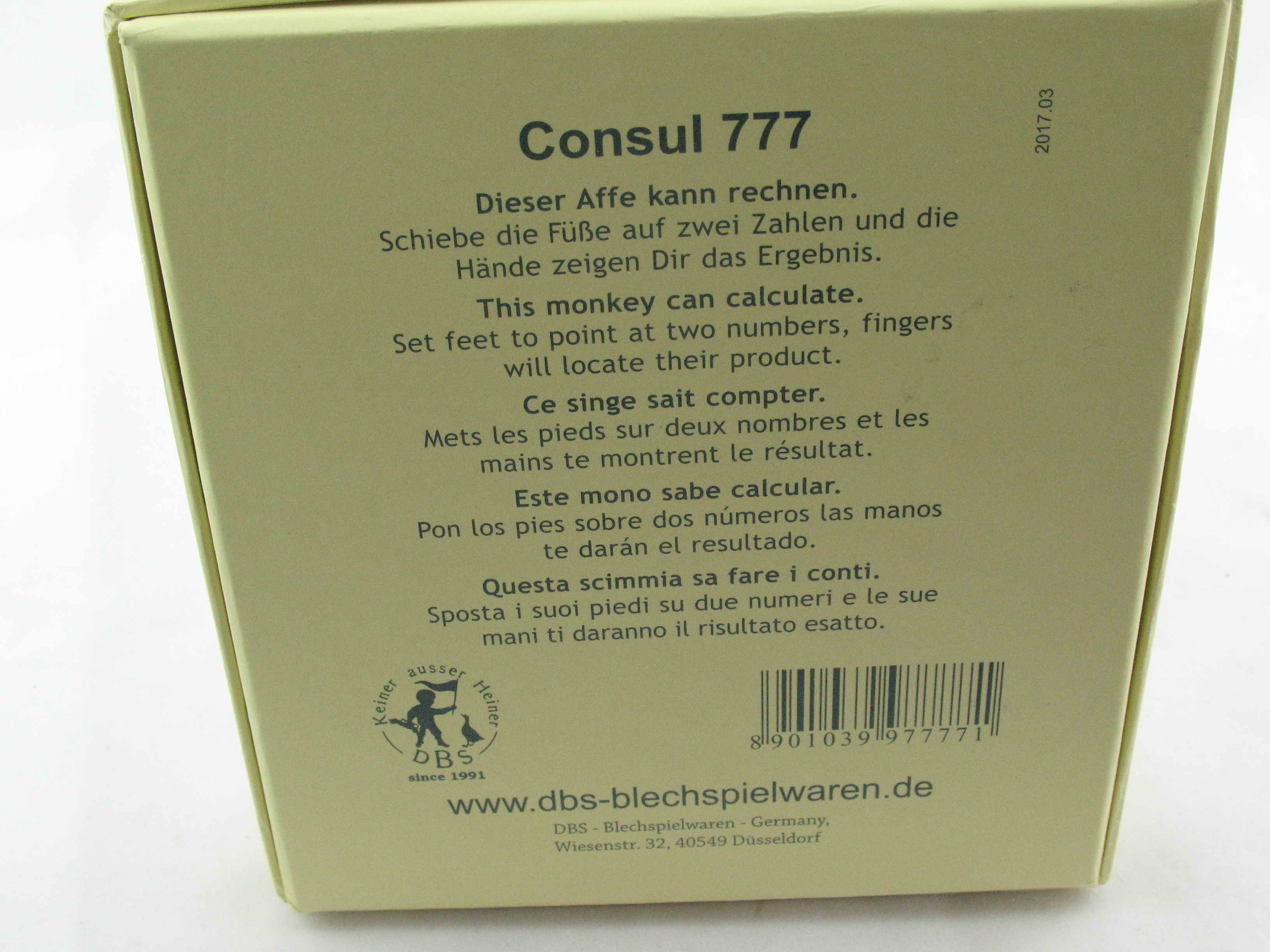 Blechspielzeug - Affenkalkulator - The Educated Monkey CONSUL