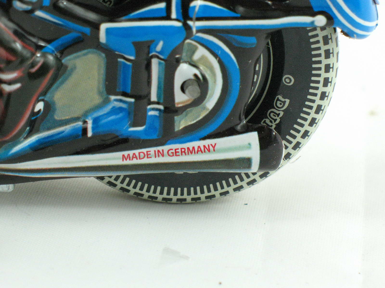 Blechspielzeug - Motorrad blau, made in Germany