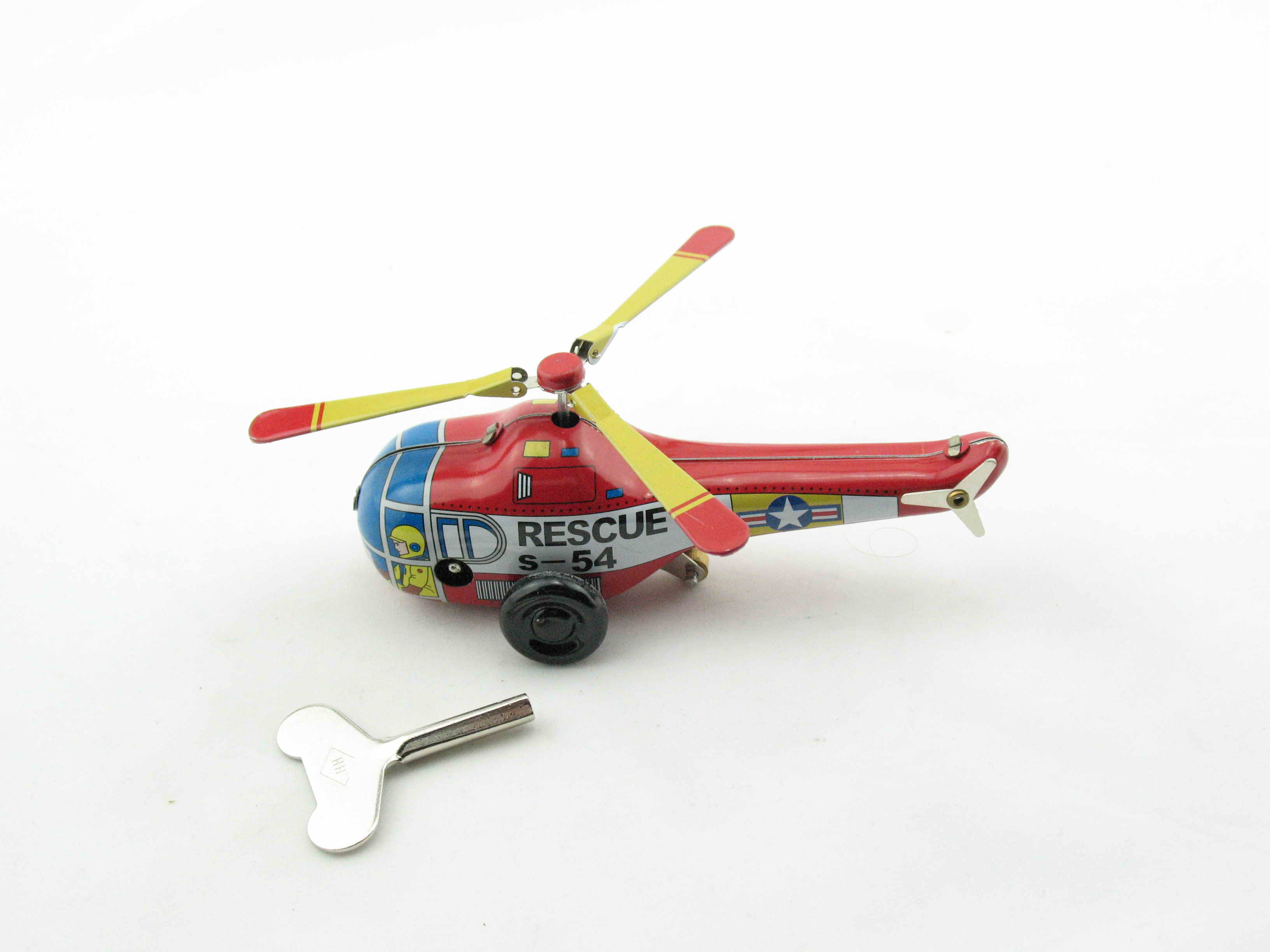 Blechspielzeug - Rescue Helikopter, klein mit Uhrwerk