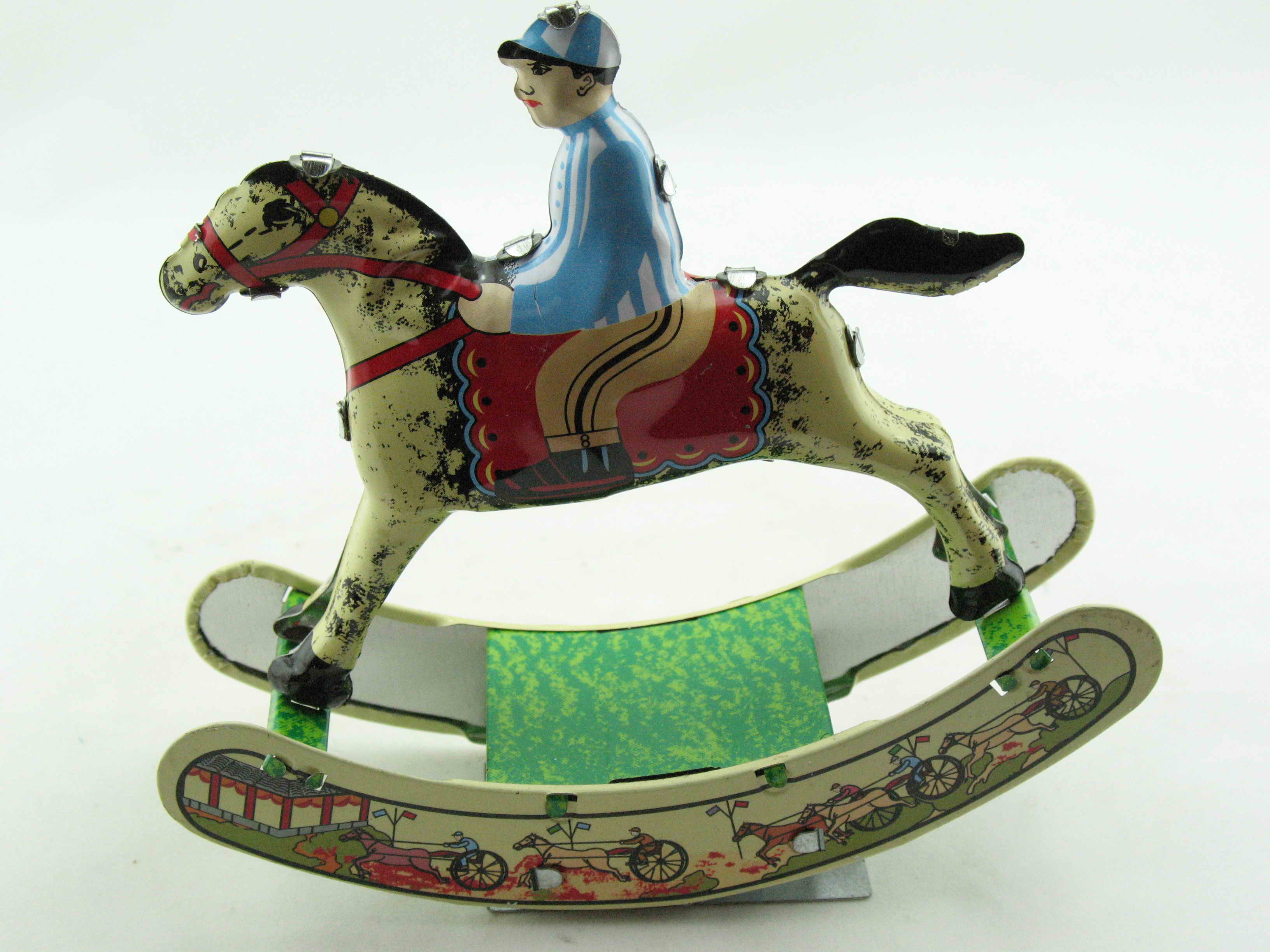 Blechspielzeug - Reiter auf Schaukelpferd, Rocking Horse