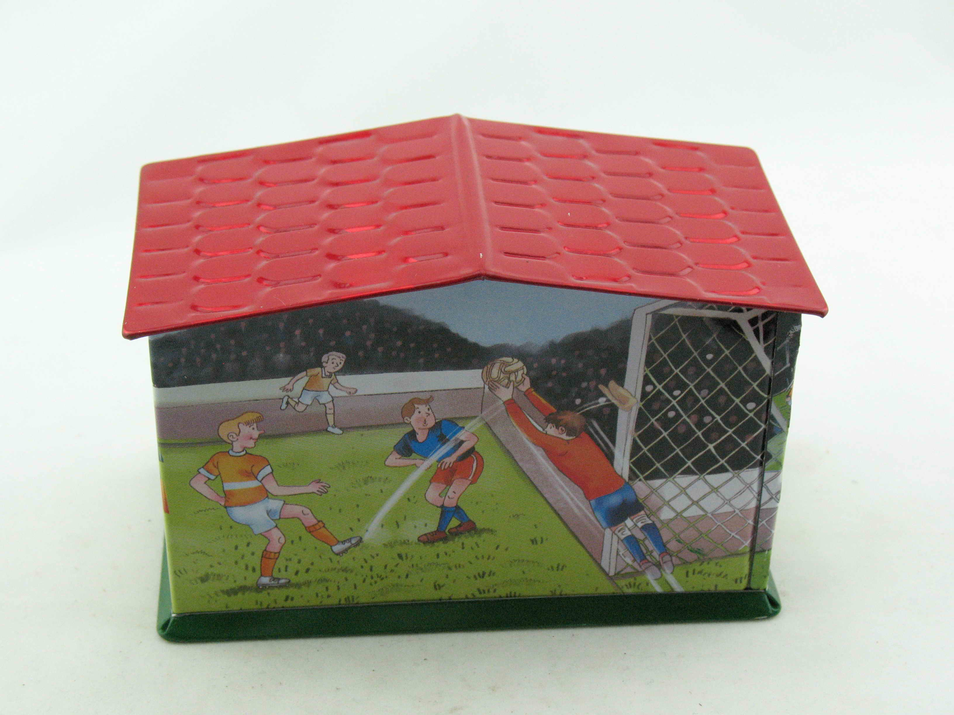Blechspielzeug - Spardose Fußball, Elfmeter-Schießen