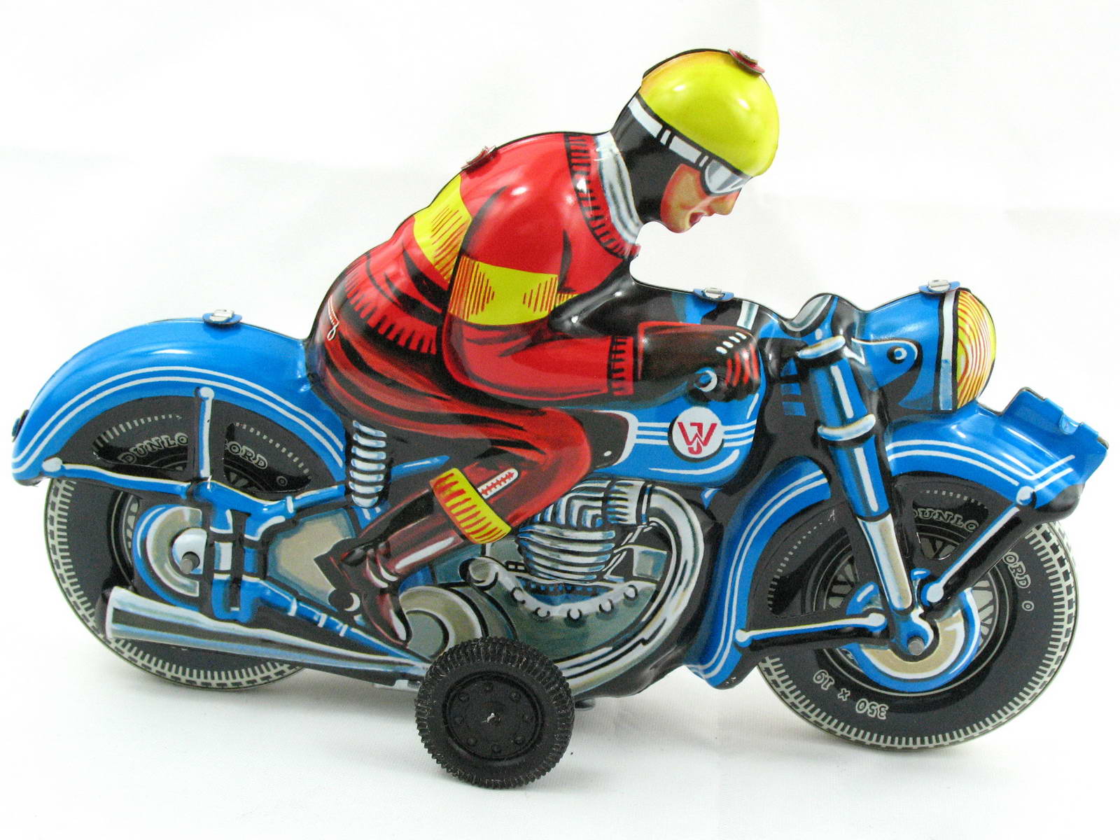 Blechspielzeug - Motorrad blau, made in Germany